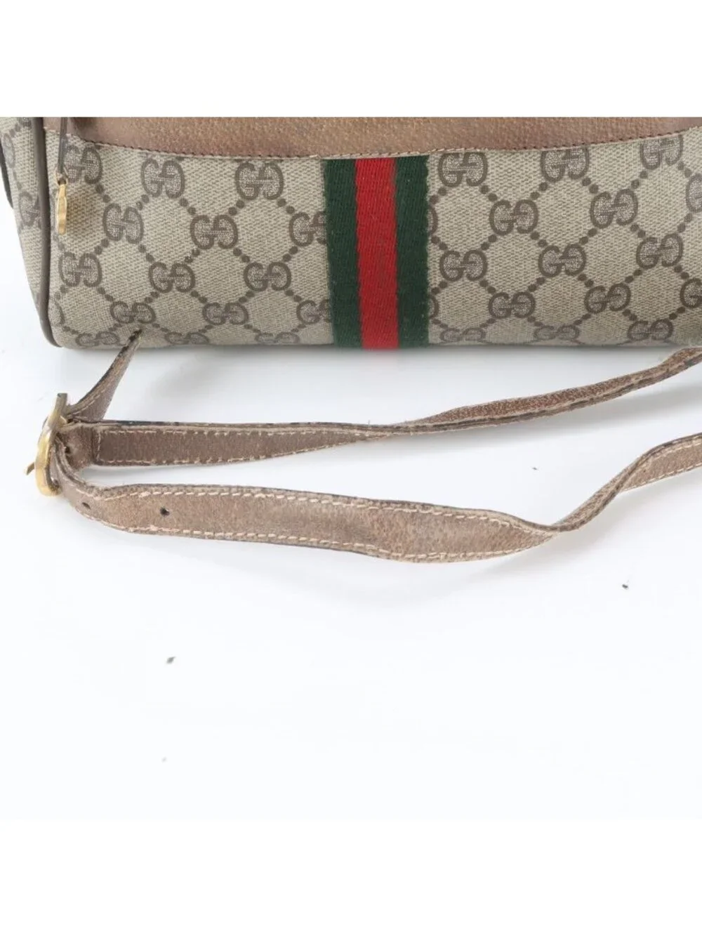 Gucci Vintage GG Supreme Sherry Line Leather Shoulder Bag